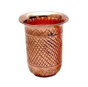 Verre à eau en cuivre pur martelé, écologique, pour Moscow Mule, avec paille, vaisselle ayurvédique pour boissons santé - Product Image 6
