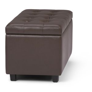 Cosmopolitan Chocolate Brown <b>Storage</b> Ottoman Stylish <b>Stool</b> with Hidden <b>Storage</b> Space - Product Image 4