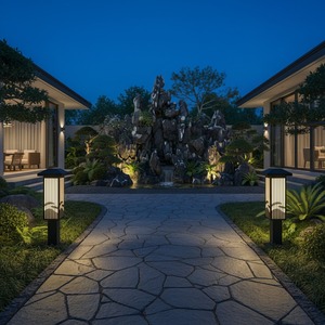 Lámpara Decorativa de Jardín Estilo Japonés Minimalista con Forma de Hongo para Caminos Exteriores y Patios - Product Image 4