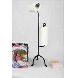 Portarrollos de papel higiénico de hierro con diseño compacto para ahorrar espacio en el baño. - Product Image 1