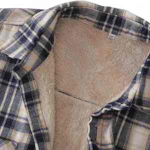 Customized Color <b>Flannel</b> Printed Long Sleeve Fleece <b>Jacket</b> Plain Dyed Stand Collar Cotton Lined Winter <b>Jacket</b> - Product Image 3