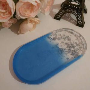 Bandeja de Servicio Decorativa de Resina Personalizada, Ecológica, Duradera, Segura, Estilo Moderno para Bodas Reales, Fiestas, Bandeja para Desayuno - Product Image 1