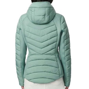 Women Autumn Knitted <b>Quilted</b> Puffer Jacket <b>Thick</b> Breathable Waterproof Windproof Eco-Friendly Reversible Hooded Zipper Closure - Product Image 6