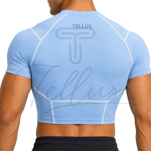 Camisetas de Compresión Cortas para Hombre de Alta Calidad, Transpirables, de Manga Corta, con Logotipo Personalizado, Ajuste Holgado, Spandex/Poliéster, Mejor Precio - Product Image 3