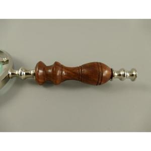 Loupe en forme de fer à cheval argenté avec manche en bois, impression de logo personnalisée, articles cadeaux nautiques - Product Image 4