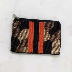 Porte-monnaie souple en coton et rotin, entièrement brodé à la main, style vintage, motif clé, pour filles, grand format, avec fermeture magnétique, idéal pour les voyages - Product Image 1