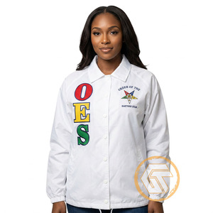 Order of the Eastern Star Women's High Quality Greek Embroidered Polyester <b>Jacket</b> Waterproof & Breathable Silk Lining Front Logo - Product Image 4