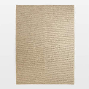 Tapis en laine beige moderne personnalisable, tissé à la main, style bouclé épais, lavable, couleur crème, pour la maison ou le salon - Product Image 3