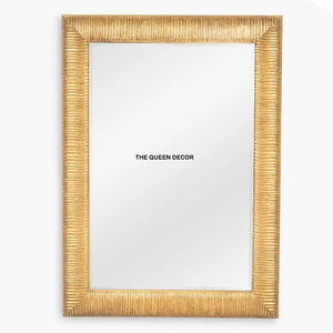 งานฝีมือกรอบใบไม้สไตล์เรียบหรูสำหรับตกแต่งบ้าน กระจกติดผนังทรงกลมวินเทจและคลาสสิก ดีไซน์ทันสมัยทำจากโลหะ - Product Image 5