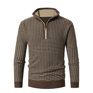 Pull en maille pour homme de haute qualité, coupe ajustée, 100% coton, col rond, décontracté, 2 couleurs, séchage rapide, automne-hiver - Product Image 3