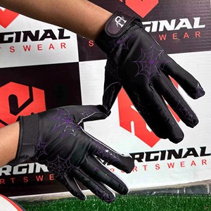 American Football Gloves Receiver Non-Slip Lightweight Full Finger Adjustable <b>Hook</b> Loop Closure Breathable Durable Gel Sports - Product Image 2