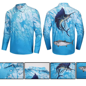 Camisa de Pesca para Hombre UPF 50+, Camisas Polo de Pesca de Manga Larga con Protección UV, Ligeras, con Botones, Hechas a Medida - Product Image 4