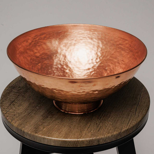 Bol de pédicure en cuivre pur de qualité durable, de forme ronde, finition antique martelée, avec poignée latérale, meilleur bol de spa en cuivre - Product Image 6