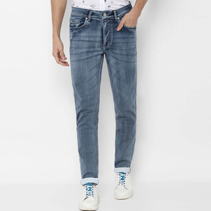 Men Denim Pants Comfortable Casual Daily Jeans Men Denim Pants Slim Tapered Urban Style Wear Men Denim Pants - Product Image 1