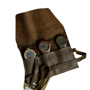 Estuche de Viaje para Relojes de Cuero para 3 Relojes, Estuche de Relojes Hecho a Mano Personalizado, Organizador de Almacenamiento de Relojes de Lujo - Product Image 1