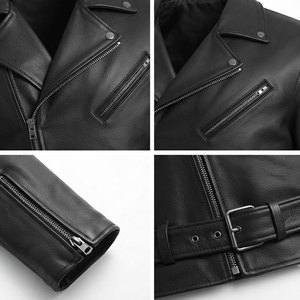 Black Color Leather <b>Jacket</b> For <b>Men's</b> Suitable For <b>Bike</b> Riding Quick Dry <b>Jacket</b> Wholesale Cheap Price Premium Quality Fabric - Product Image 6