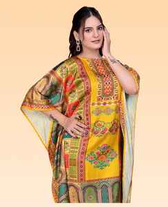 Vestido Kaftan Elegante para Mujer – Kaftan Holgado Estampado para la Colección de Verano - Product Image 3