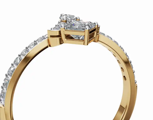 Bague en diamant de créateur, or massif 14k, 18k, 9k, disponible en finition or jaune, rose, blanc, bijou minimaliste de luxe - Product Image 3