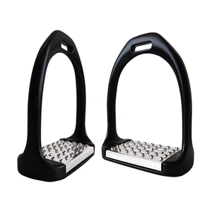 Estribos Ingleses de Acero Inoxidable con Recubrimiento de Titanio para Montar a Caballo, Silla de Montar para Carreras de Caballos TALLIANS INTERNATIONAL de Alta Calidad - Product Image 1