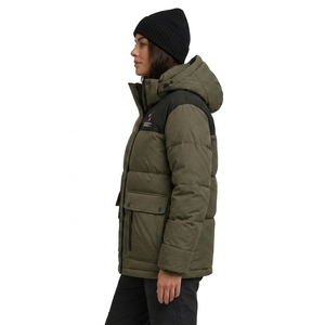 Warm Lightweight Women Puffer Jacket <b>Quilted</b> Outerwear With Stand Collar Full Front Zipper And Insulated Filling For Cold Weath - Product Image 3