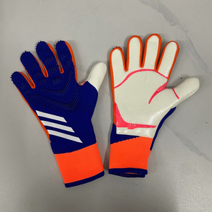 Gants de gardien de but de football, en cuir PU, à doigts entiers, fermeture auto-agrippante, imprimé silicone, antidérapants, respirants, séchage rapide - Product Image 4