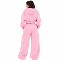 Ensemble Athleisure de Luxe Élégant et Oversize : Veste Zippée Courte et Pantalon de Survêtement Ample en Coton Premium Personnalisé – Tenue Décontractée et Sportive