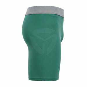 High Quality <b>Men</b> <b>Compression</b> <b>Shorts</b> Mid Waist Elastic Breathable Quick Dry Satin Solid Spandex/Polyester High Street Gray Color - Product Image 6