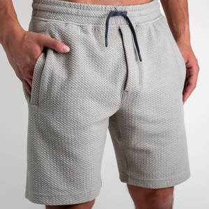 Men's Solid Color Knitted Bermuda Shorts High Waist Drawstring Casual Style Breathable Pockets Nylon/Acrylic High Quality - Product Image 1