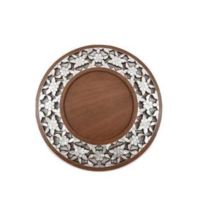 Élégant plateau arabe en bois du Moyen-Orient avec incrustations de nacre pour cadeaux de mariage et décoration culturelle - Product Image 3