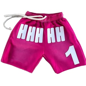 Short de jogging unisexe 100% coton, délavé à l'acide, séchage rapide, taille moyenne, impression personnalisée, vente en gros, tissu bouffant - Product Image 1