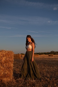 Pantalones Palazzo Bohemios de Algodón de Pierna Ancha de Alta Calidad con Cintura Elástica y Bloques de Color, Ideales para Yoga, Festivales y Uso Casual para Mujer - Product Image 3