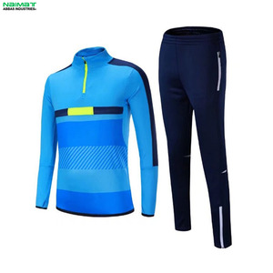 Men's Sporty Tracksuit Set Quarter-Zip Long Sleeve Top Full Length <b>Pants</b> Color Blocking Quick Dry Polyester Autumn Wear - Product Image 1