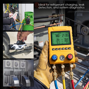 Professional 3-in-1 Digital HVAC Manifold Gauge -14.5~800PSI Pressure Vacuum Leak <b>Tester</b> for 88 Refrigerants, Backlight LCD - Product Image 3