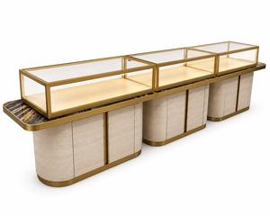 Vitrine de présentation de bijoux rectangulaire en verre, modèle 007, éclairée, pour colliers et bagues, style Art Déco, pour comptoir de vente au détail - Product Image 2