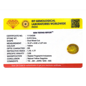 Premium 3.05 Carat Oval Cut Yellow Sapphire Loose Gemstone for Fine Jewelry - Product Image 4