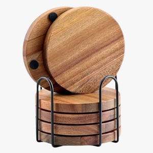 Premium Design Coasters <b>Round</b> Shape Wood Tea Cup Coasters Eco-Friendly Reusable <b>Table</b> Top <b>Mats</b> Pads Export Quality Coasters - Product Image 3