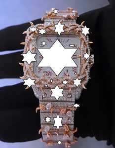 Montre automatique carrée pour homme, style Hip Hop de luxe, entièrement sertie de moissanite, avec chiffres arabes en or rose et motif épine - Product Image 6