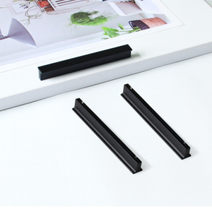 Hot Selling Wholesale Hardware Supplies Modern Matte Black Aluminum Alloy Edge <b>Pull</b> Handle for Kitchen Bathroom Cabinet <b>Drawer</b> - Product Image 3