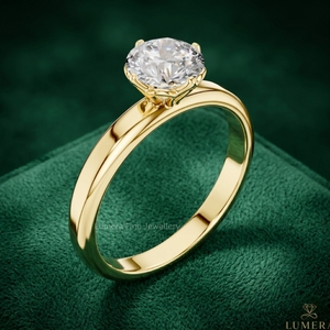 Anillo de Compromiso con Diamante Cultivado en Laboratorio, Corte Redondo, Certificado por IGI, Oro Amarillo de 9K, 10K, 14K, 18K, Anillo de Boda Solitario para Mujer - Product Image 4