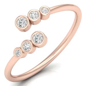 Anillo de oro sólido intemporal de calidad superior, corte brillante redondo, joyería de diamante Real, ajuste de bisel, anillo de puño abierto, últimos diseños - Product Image 3