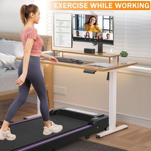 Portable 2-in-1 Desk Treadmill with LED Display and Remote Control <b>Walking</b> Jogging <b>Machine</b> for Home Use - Product Image 2