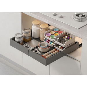 Estante Organizador Deslizante Blanco con Ranuras para Cajones, Bandeja de Almacenamiento para Gabinetes de Cocina y Muebles de Cocina - Product Image 3