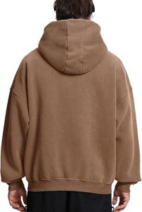 Sweat à capuche zippé personnalisé avec logo, délavé à l'acide, 100 % coton, pour homme, style streetwear vintage, entièrement zippé, surdimensionné, hiver, fabricant - Product Image 6