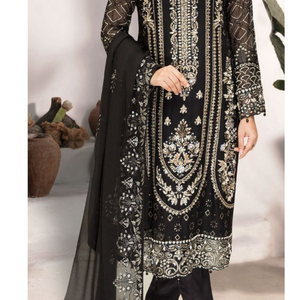 Colección Ssumaira: Nueva y hermosa camisa de chifón puro con trabajo artesanal Kora Dabka y una dupatta con hermosos bordados en un color increíble. - Product Image 1