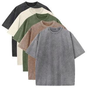Camiseta de Hombre de Algodón 100% Lavado Estilo Vintage, Corte Holgado Oversize, Manga Corta, con Logotipo Personalizado en la Parte Delantera, Estilo Urbano, Talla 2XL - Product Image 5