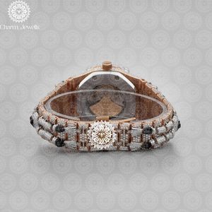 Charm_Jewells Luxury Stainless Steel Bracelet 20mm Irregular Case <b>Diamond</b> Paved Analog Quartz <b>Watch</b> Women Fashion Jewelry - Product Image 2
