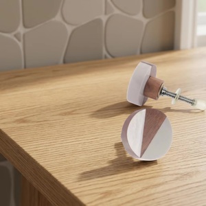 Modern Round Wood Cabinet Knobs Minimalist Design Easy Installation for Kitchen Dresser Wardrobe Furniture <b>Handle</b> - Product Image 1