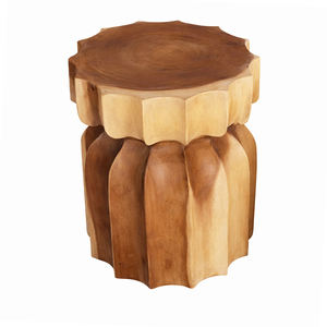 เก้าอี้ไม้สักธรรมชาติลายไม้แบบริบบิ้น งานแฮนด์เมดทันสมัย โต๊ะข้างไม้เนื้อแข็ง สำหรับโรงแรม ห้องนอน ทางเข้าบ้าน บูติก คาเฟ่ ร้านค้า - Product Image 1