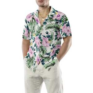 Chemise hawaïenne décontractée pour homme à col montant et manches courtes, imprimé feuilles tropicales, noir et vert, respirante, écologique, idéale pour l'hiver - Product Image 2
