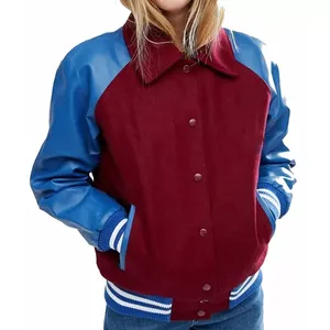 Pakistan Made Premium Quality Women's Quilted Breathable Eco-Friendly Long Varsity Jackets Winter Season Wool Fabric <b>Stand</b> - Product Image 4